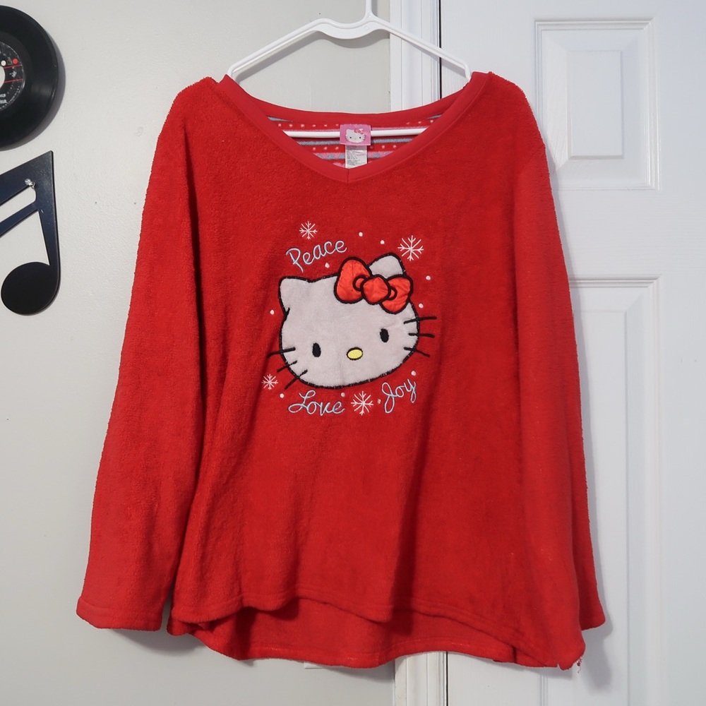 Hello Kitty Ladies Red Fleece Sweatshirt